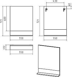 Misty Зеркало для ванной Алиса 60 белое – фотография-2